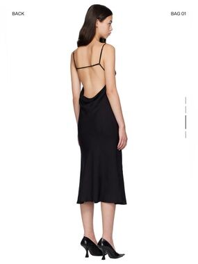 Silk Laundry Carrie Black Backless Slip Dress L
